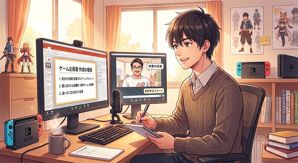 先輩からのアドバイスで進むべき道が見えるイラスト